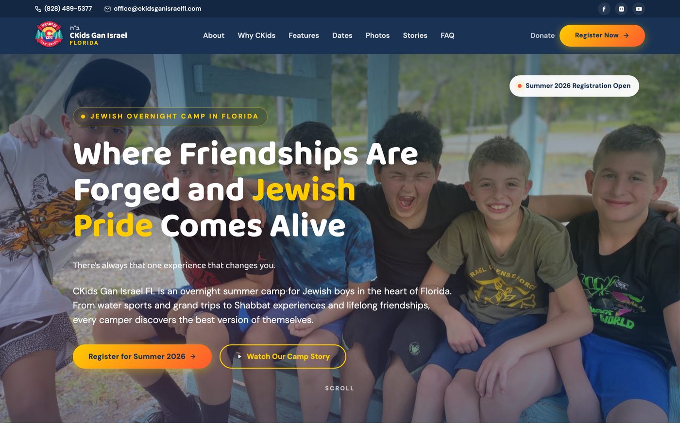 CKids Gan Israel website, a sample build by High Leverage Websites