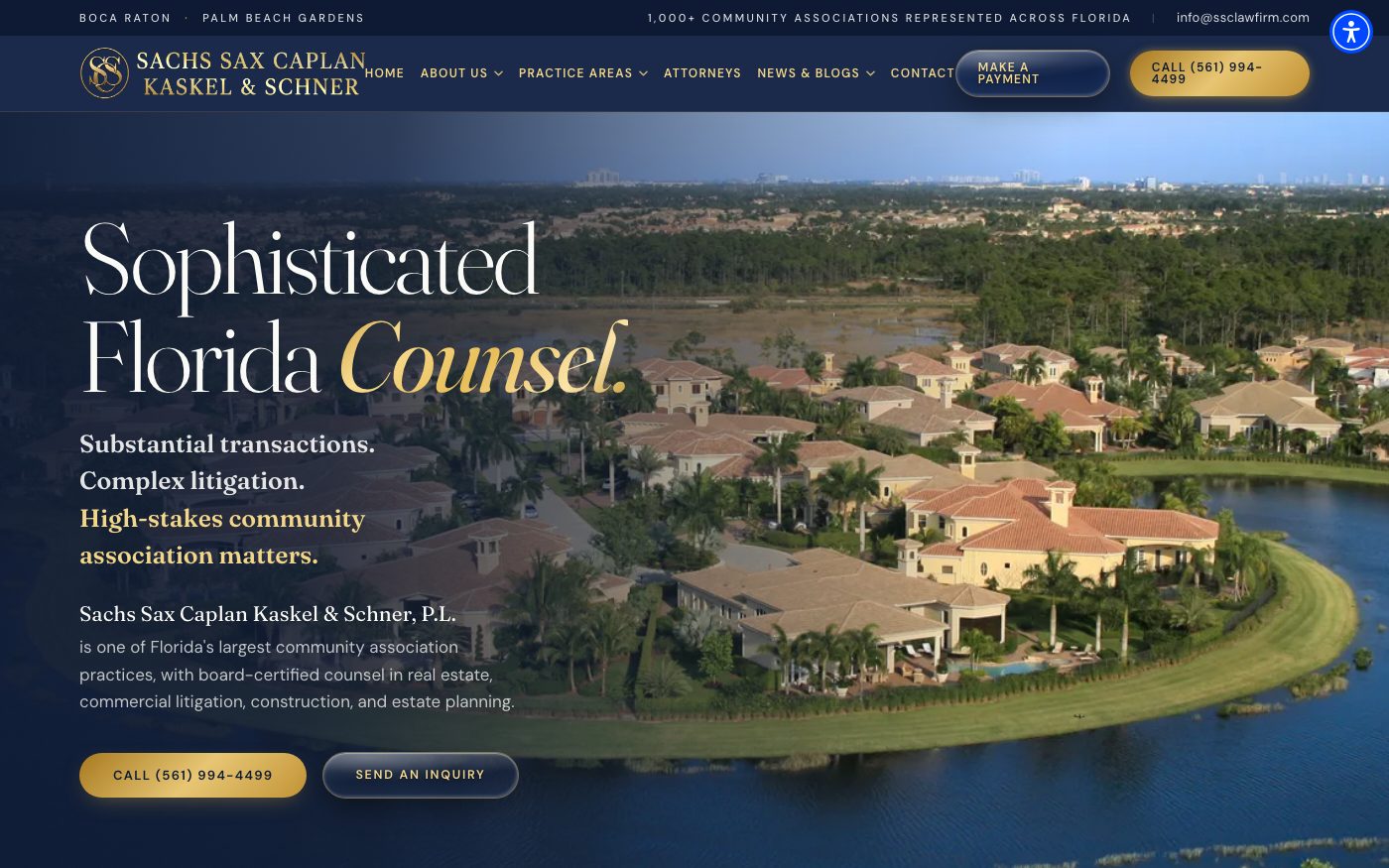 SSCKS Law website, a sample build by High Leverage Websites