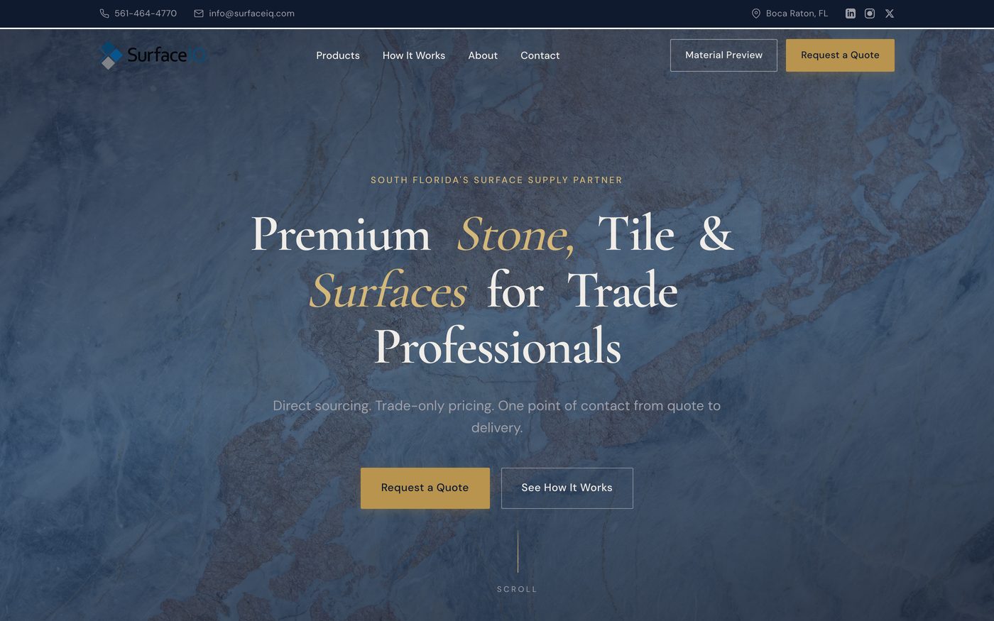 SurfaceIQ website, a sample build by High Leverage Websites