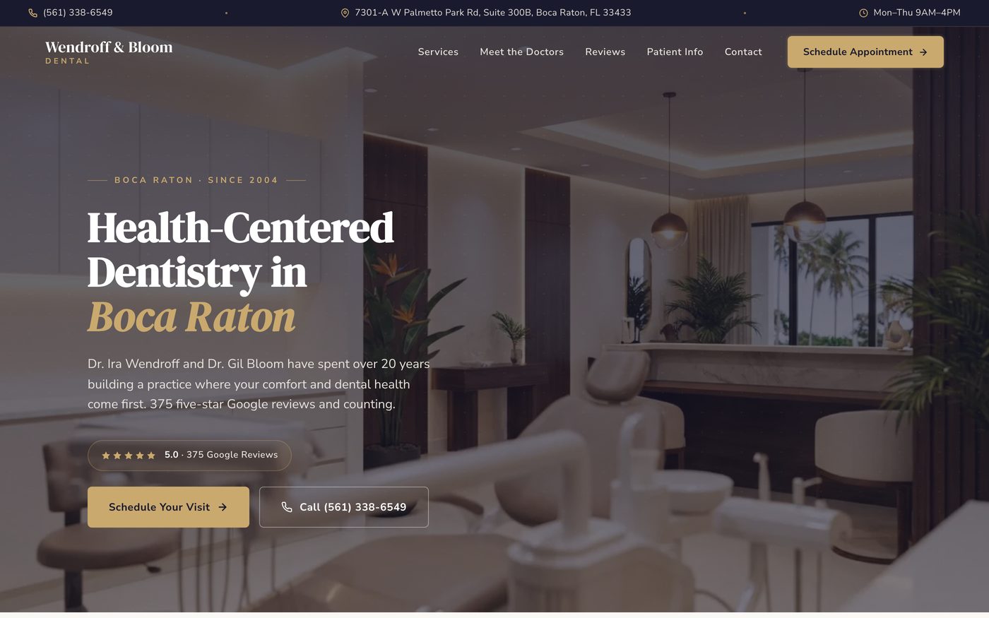 Wendroff & Bloom website, a sample build by High Leverage Websites